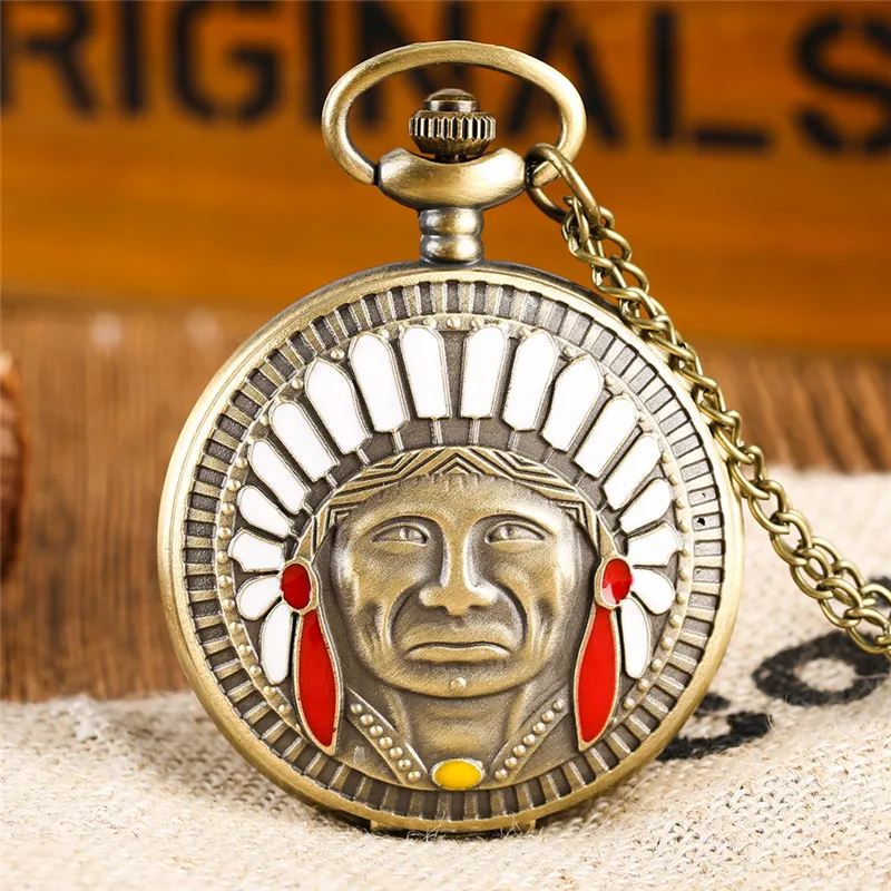 Old Fashion Indian Man Older Aboriginal Design Men Women Quartz Analog Pocket Watch Sweater Necklace Chain Retro Timepiece Gift
Old Fashion Indian Man Older Aboriginal Design Men Women Quartz Analog Pocket Watch Sweater Necklace Chain Retro Timepiece Gift