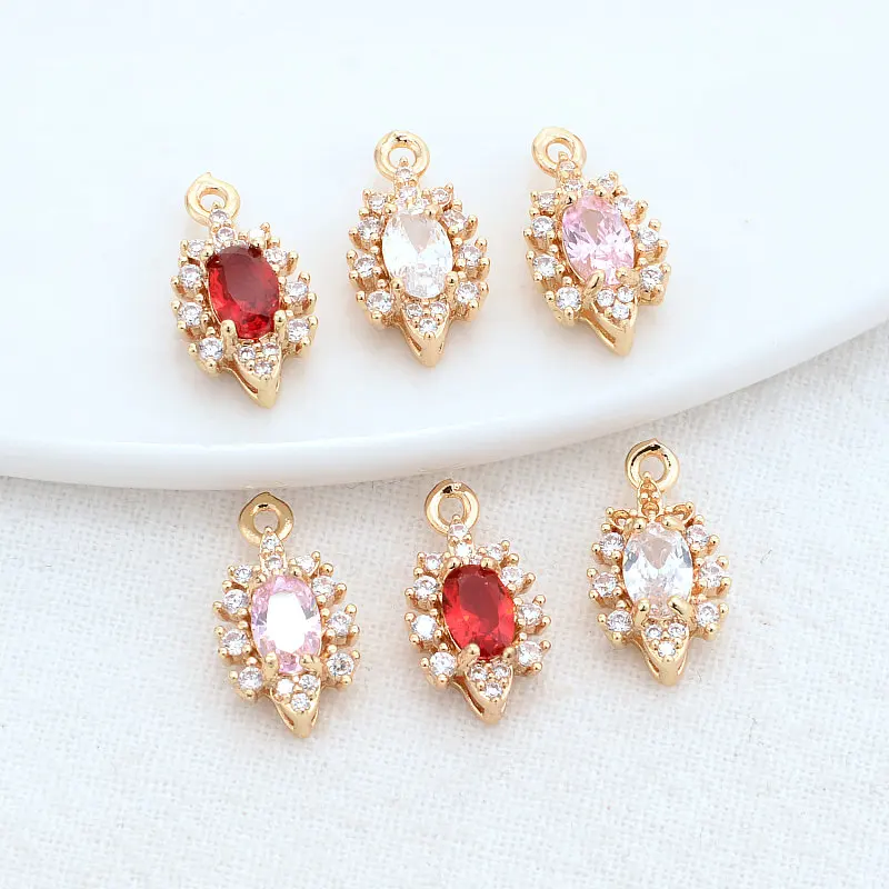 7*15MM 14K Gold Color Brass and Zircon Flowers Charms Pendants Necklace Earrings Jewelry Making Supplies Diy Accessories
7*15MM 14K Gold Color Brass and Zircon Flowers Charms Pendants Necklace Earrings Jewelry Making Supplies Diy Accessories