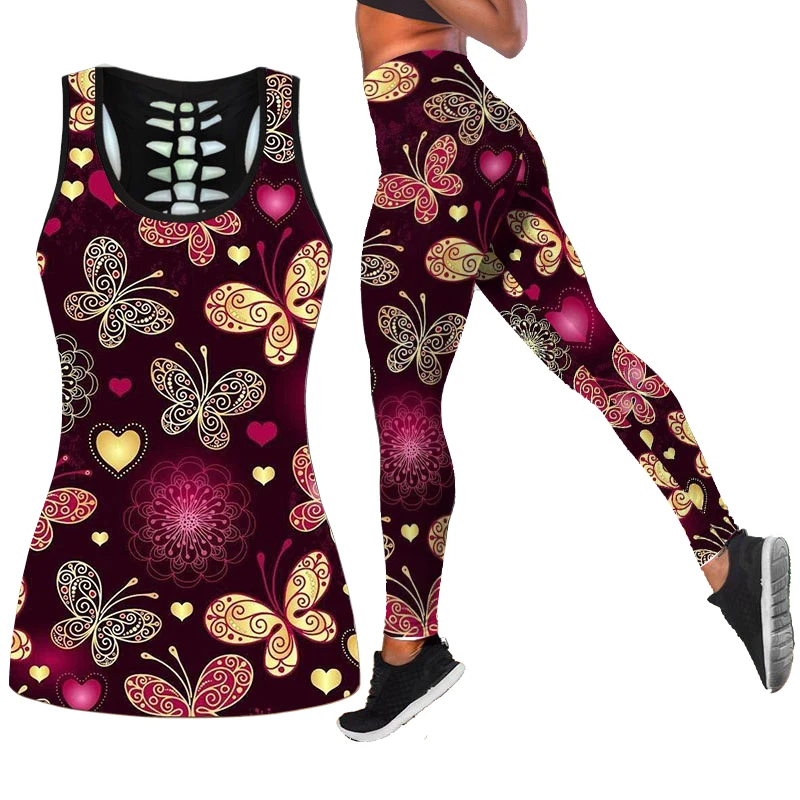 Fashion Women Butterfly Flower Hollow Tank Top + Leggings Yoga Outfit Fitness Leggings Athletic Set Xs-8Xl
Fashion Women Butterfly Flower Hollow Tank Top + Leggings Yoga Outfit Fitness Leggings Athletic Set Xs-8Xl