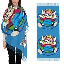 Arale Dr. Slump Scarf for Women Winter Fall Pashmina Shawl Wrap Kawaii Long Scarves with Tassel for Evening Dress