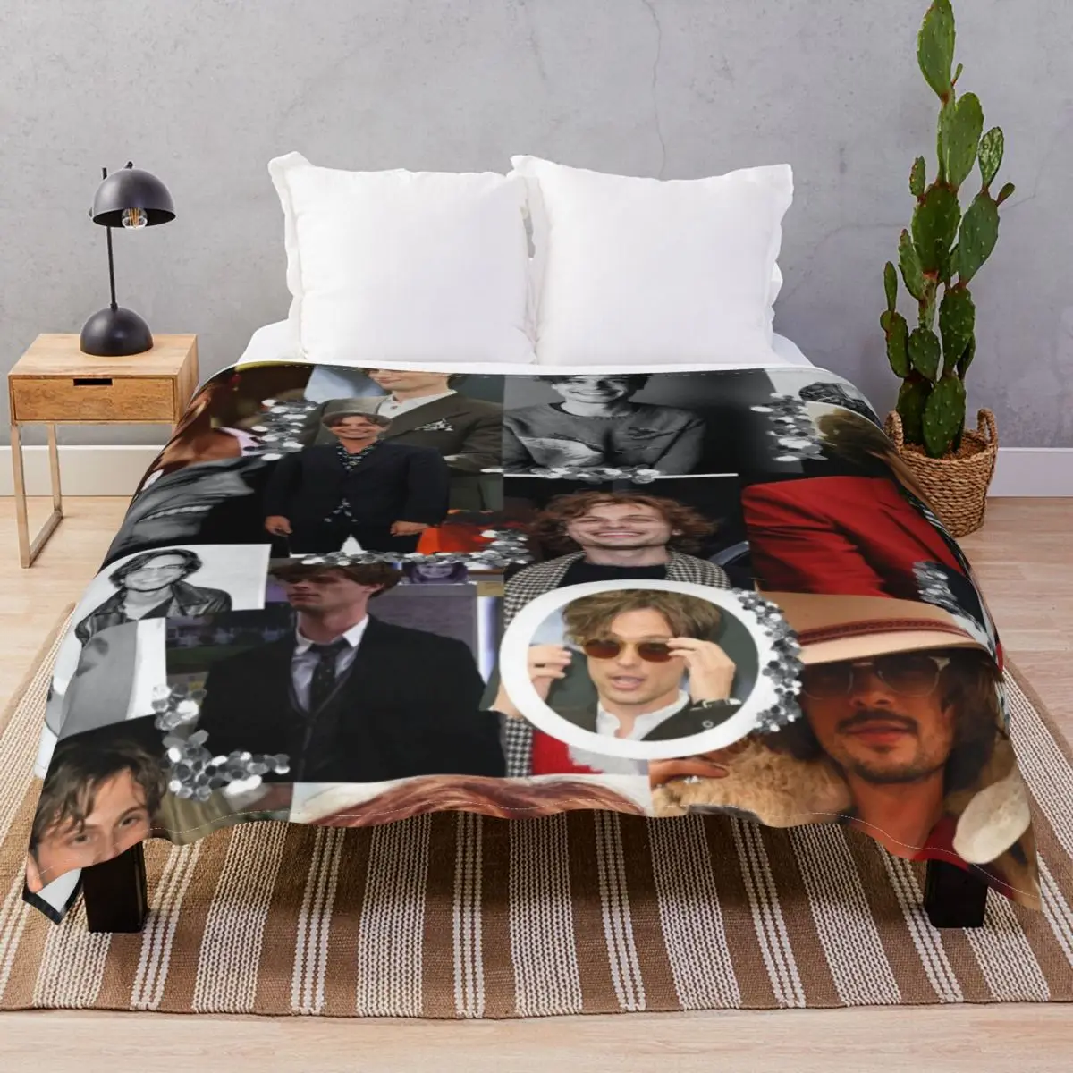 

Matthew Gray Gubler Collage Blanket Flannel Autumn/Winter Comfortable Throw Blankets for Bed Home Couch Camp Cinema
