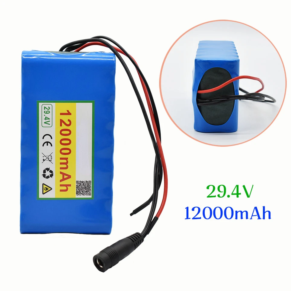 2022 NEW 7S2P 18650 li-ion Rechargeable battery pack 29.4v 12000mAh electric bicycle moped Balancing scooter+ 29.4V 2A Charger 
2022 NEW 7S2P 18650 li-ion Rechargeable battery pack 29.4v 12000mAh electric bicycle moped Balancing scooter+ 29.4V 2A Charger