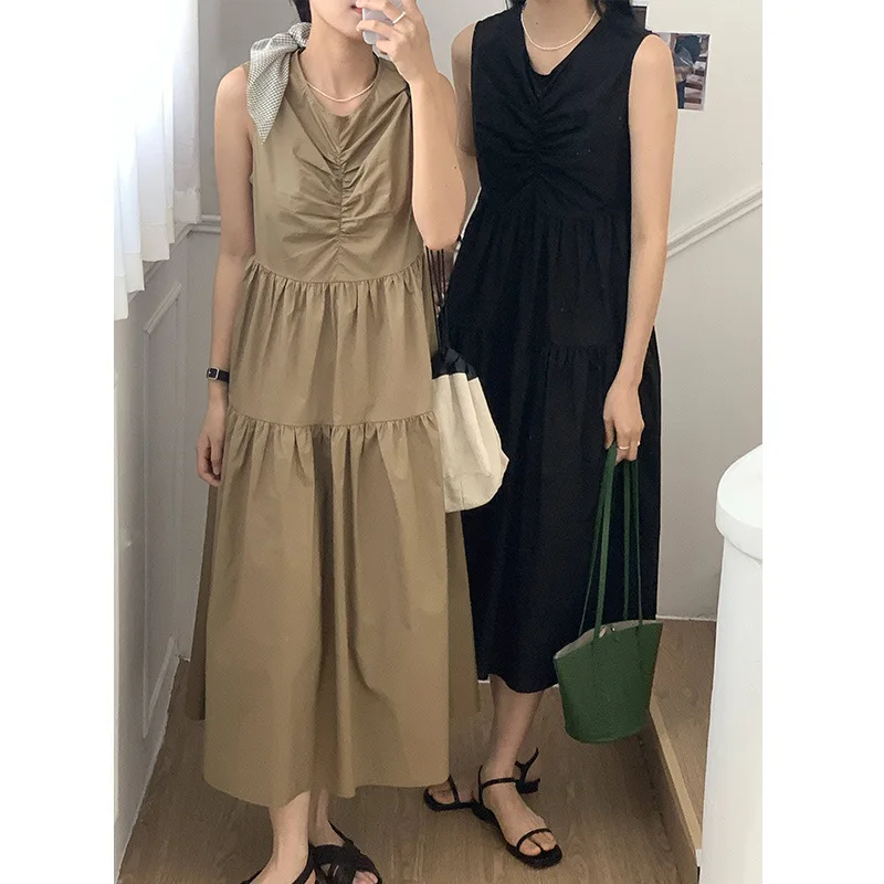 Pink Color Ruched Folds V-Neck Women Long Dress Tank Sleeveless Patchwork Ruffles Lady Ball Gown Dresses Vestidos
Pink Color Ruched Folds V-Neck Women Long Dress Tank Sleeveless Patchwork Ruffles Lady Ball Gown Dresses Vestidos