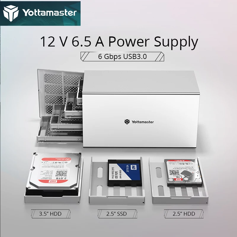 Корпус для внешнего жесткого диска Yottamaster PS400U3 алюминиевый, 4 отсека, 2,5 дюйма/3,5 дюйма, USB, поддержка 4x16 Тб, для личных накопителей
Корпус для внешнего жесткого диска Yottamaster PS400U3 алюминиевый, 4 отсека, 2,5 дюйма/3,5 дюйма, USB, поддержка 4x16 Тб, для личных накопителей