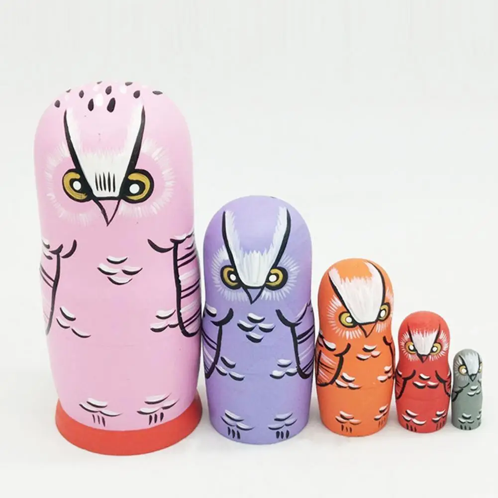 Display Model 5Pcs/Set Durable Owl Shape Matryoshka Doll Handmade Cartoon Owl Hand-painted for Coffee Shop
Display Model 5Pcs/Set Durable Owl Shape Matryoshka Doll Handmade Cartoon Owl Hand-painted for Coffee Shop