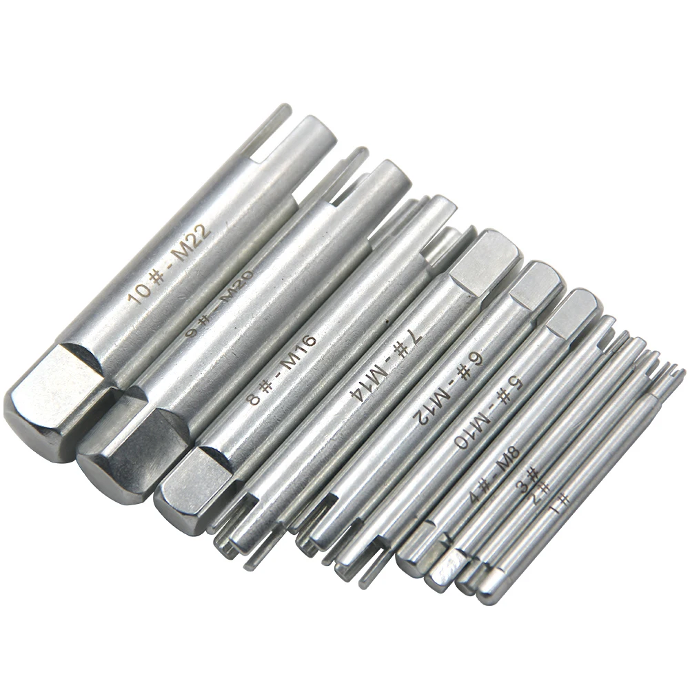 10 Pcs Damaged Screw Tap Extractor Broken Head Screw Removal Tool M4-M22 45# Steel Remove Stripped Tools Power Tool Parts
10 Pcs Damaged Screw Tap Extractor Broken Head Screw Removal Tool M4-M22 45# Steel Remove Stripped Tools Power Tool Parts