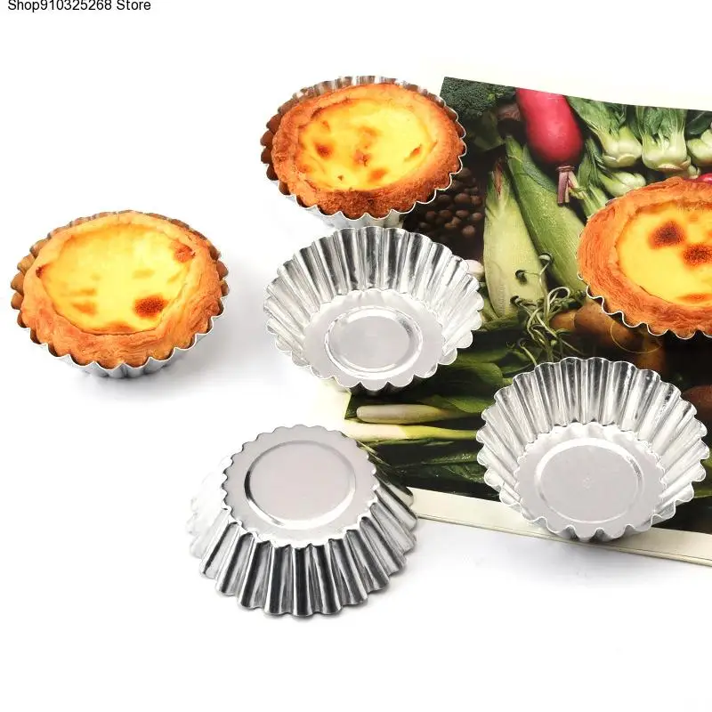 10pcs Egg Tart Mold Cake Aluminium Alloy Tart Mould Baking Tool Cupcake Egg Tart Fruit Tart Mold 7cm Diameter 
10pcs Egg Tart Mold Cake Aluminium Alloy Tart Mould Baking Tool Cupcake Egg Tart Fruit Tart Mold 7cm Diameter