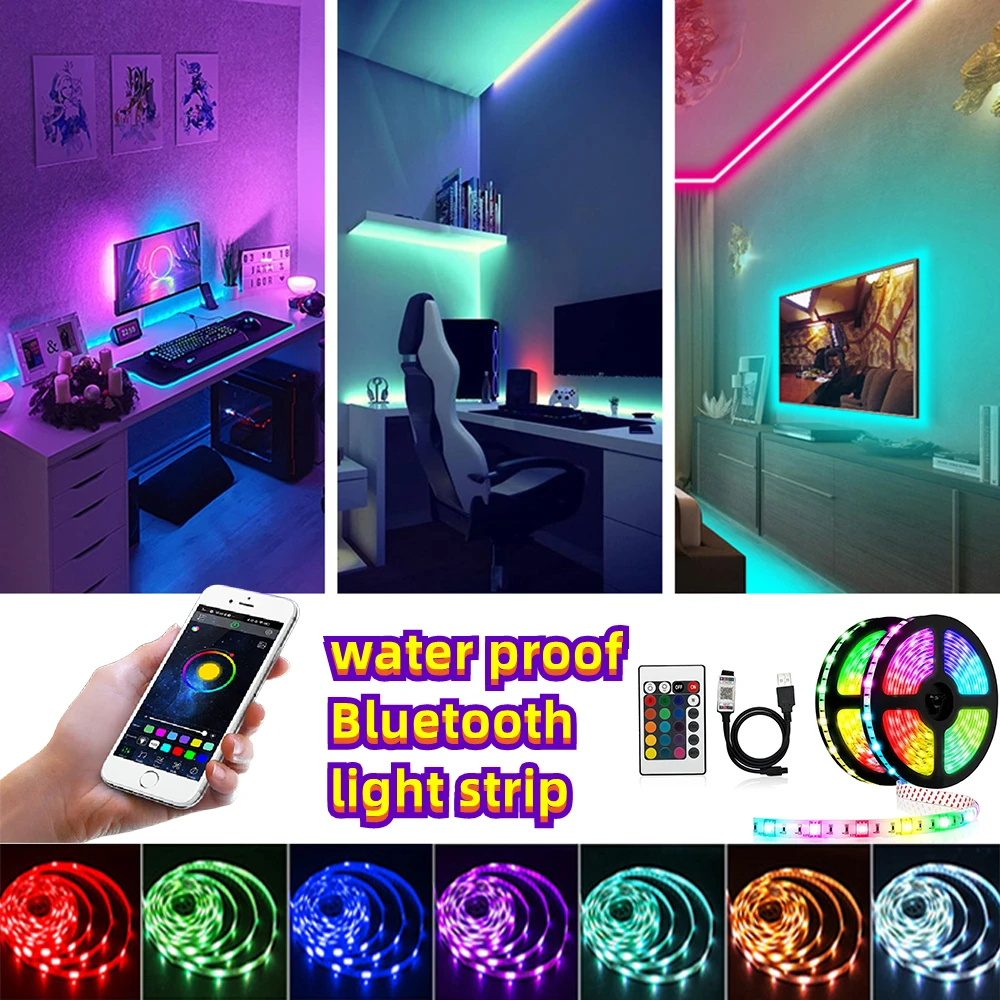 Waterproof 5V LED Strip Lights RGB 5050 USB 24Key Bluetooth Control Flexible Tape TV Backlight Room Home Party Decoration Luces
Waterproof 5V LED Strip Lights RGB 5050 USB 24Key Bluetooth Control Flexible Tape TV Backlight Room Home Party Decoration Luces