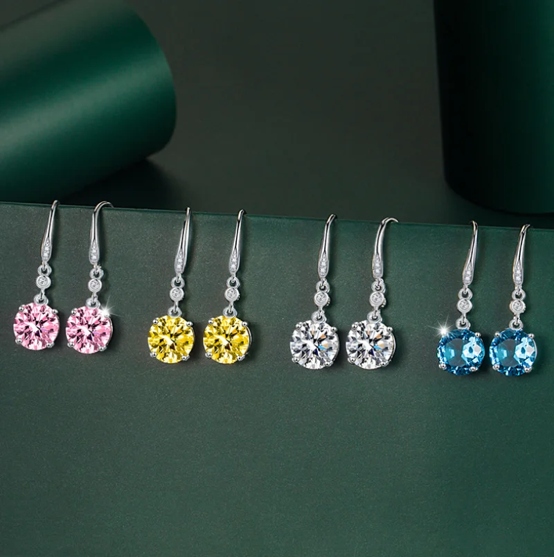 ANGLANG Luxury Round Cubic Zirconia Dangle Earrings Women White/Blue/Pink/Yellow Simple Elegant Earrings Wedding Trendy Jewelry
ANGLANG Luxury Round Cubic Zirconia Dangle Earrings Women White/Blue/Pink/Yellow Simple Elegant Earrings Wedding Trendy Jewelry