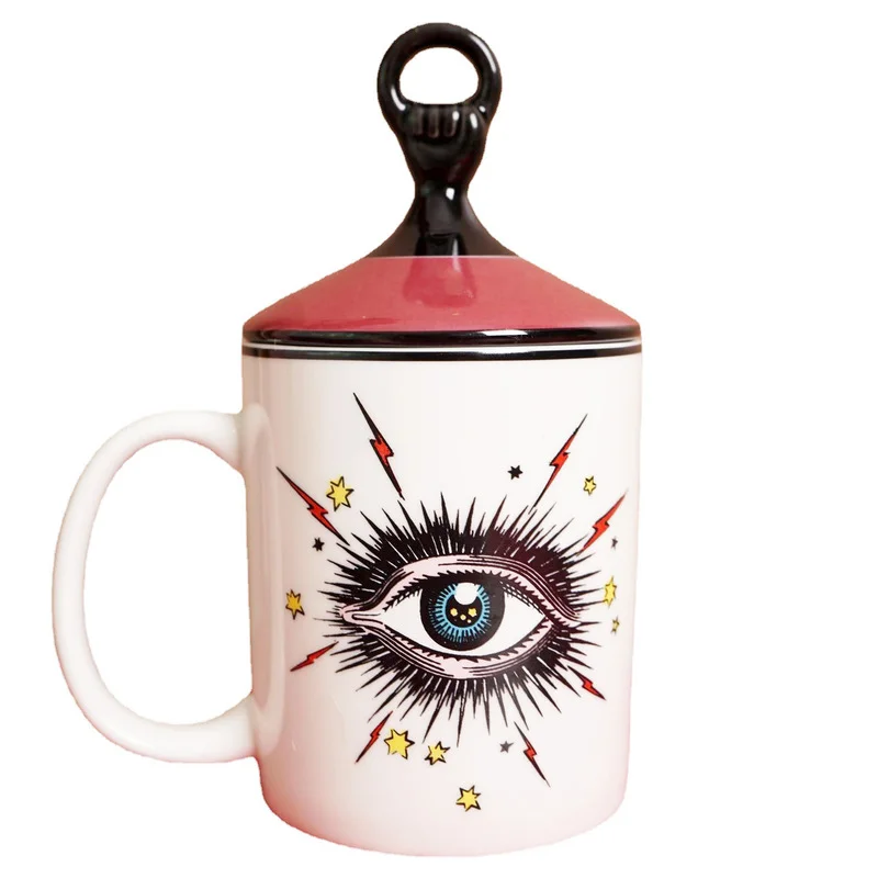 Mysterious Eyes Design Ceramic Mug Tazas De Ceramica Creativas Milk Mug with Double-sided Pattern Design with Lid
Mysterious Eyes Design Ceramic Mug Tazas De Ceramica Creativas Milk Mug with Double-sided Pattern Design with Lid
