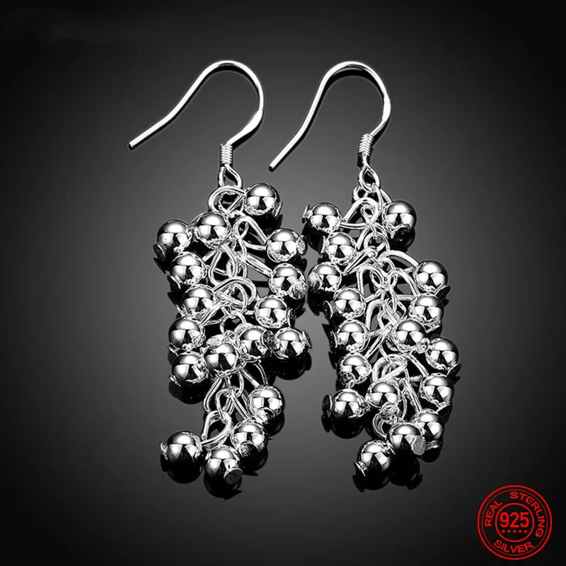 925 Sterling Silver Smooth Bead Drop Earrings For Women Fashion Wedding Jewelry Party Gift
925 Sterling Silver Smooth Bead Drop Earrings For Women Fashion Wedding Jewelry Party Gift
