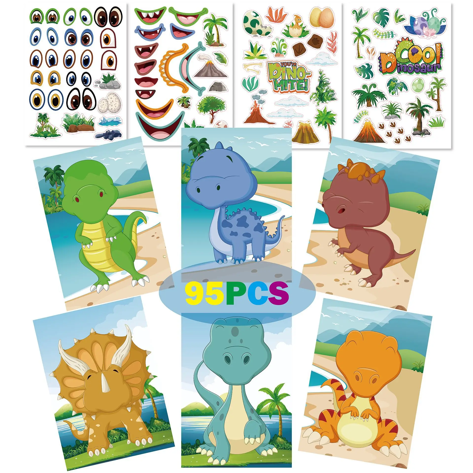 Children DIY Puzzle Sticker Funny Dinosaur Make A Face Assemble Jigsaw Stickers Party Favor Kids Early Educational Toy Kids Gift
Children DIY Puzzle Sticker Funny Dinosaur Make A Face Assemble Jigsaw Stickers Party Favor Kids Early Educational Toy Kids Gift