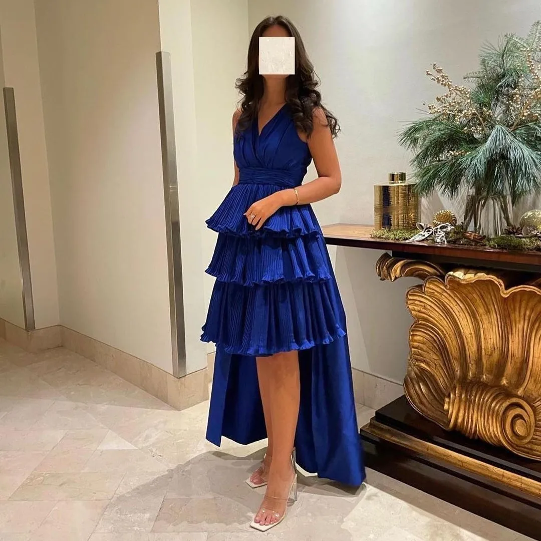 2023 Charming Simple Blue V-neck Off Shoulder Sleeveless Prom Dress Ankle Length Vertical Draped Belt Asymmetrical Evening Party
2023 Charming Simple Blue V-neck Off Shoulder Sleeveless Prom Dress Ankle Length Vertical Draped Belt Asymmetrical Evening Party