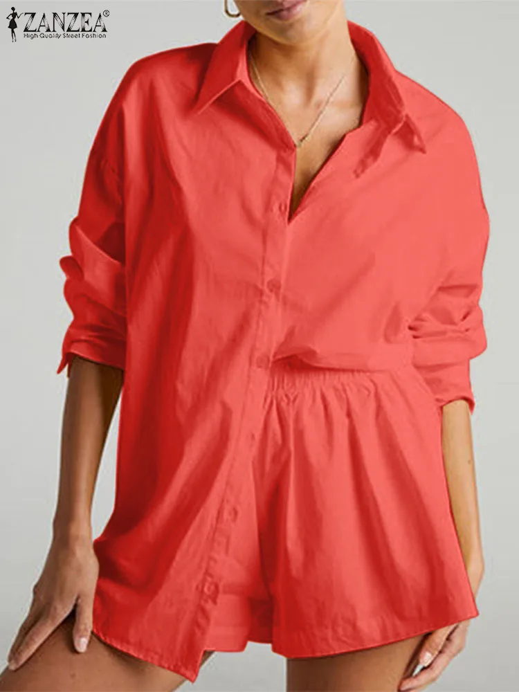 ZANZEA 2023 Women Solid 2PCS Short Sets Casual Loose Tops and Shorts Outfits Oversize Summer Drop-shoulder Long Shirts Tracksuit
ZANZEA 2023 Women Solid 2PCS Short Sets Casual Loose Tops and Shorts Outfits Oversize Summer Drop-shoulder Long Shirts Tracksuit