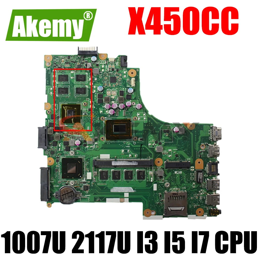 Akemy X450CC материнская плата для ноутбука ASUS X450C оригинальная 4GB-RAM I3-CPU GT720M - купить по