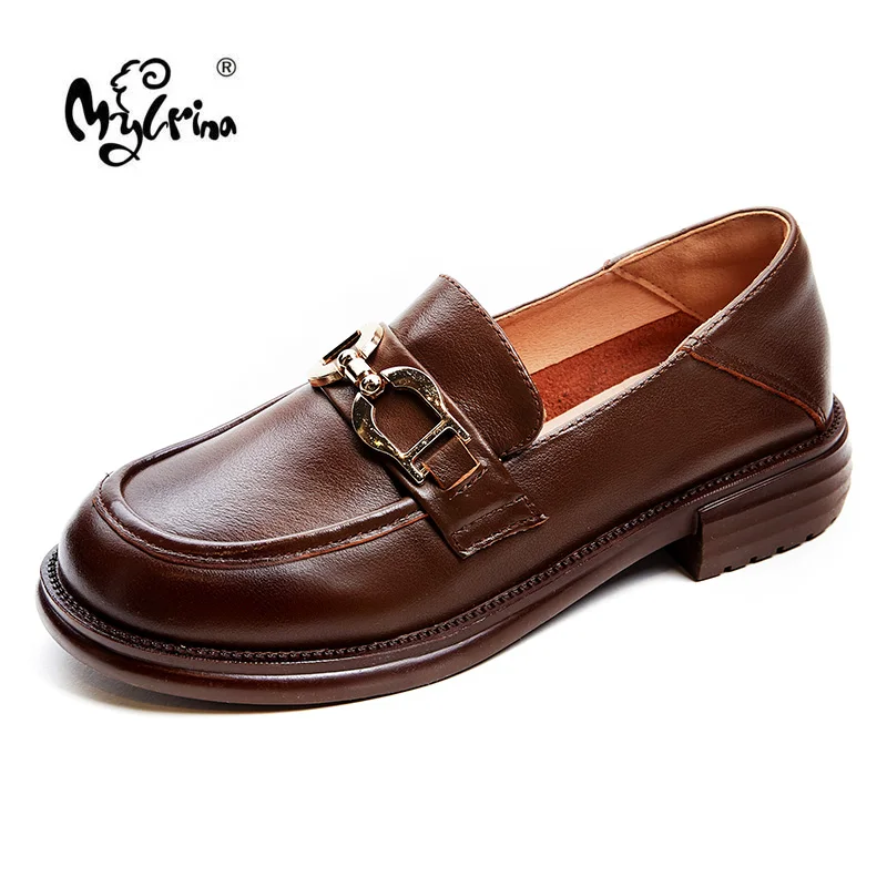Brown Loafers Women Genuine Cow Leather Flat Shoes Round Toe Metal Chain Slip on Ladies Flats Handmade
Brown Loafers Women Genuine Cow Leather Flat Shoes Round Toe Metal Chain Slip on Ladies Flats Handmade