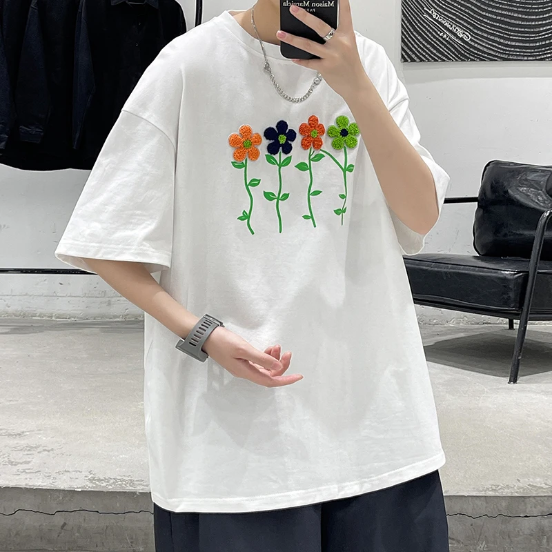 T Shirt Mens Fashion Embroidery Printed Tshirt Men Streetwear Tees Summer Japanese Casual Oversized Tops Black/White/Blue
T Shirt Mens Fashion Embroidery Printed Tshirt Men Streetwear Tees Summer Japanese Casual Oversized Tops Black/White/Blue