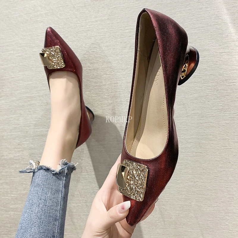 Winered Bride Wedding Shoes Sexy Elegant Lady Chunky Heels Pumps Pointed Toe Metal New Arrivals Crystal Zapato Mujer GLADIATOR
Winered Bride Wedding Shoes Sexy Elegant Lady Chunky Heels Pumps Pointed Toe Metal New Arrivals Crystal Zapato Mujer GLADIATOR
