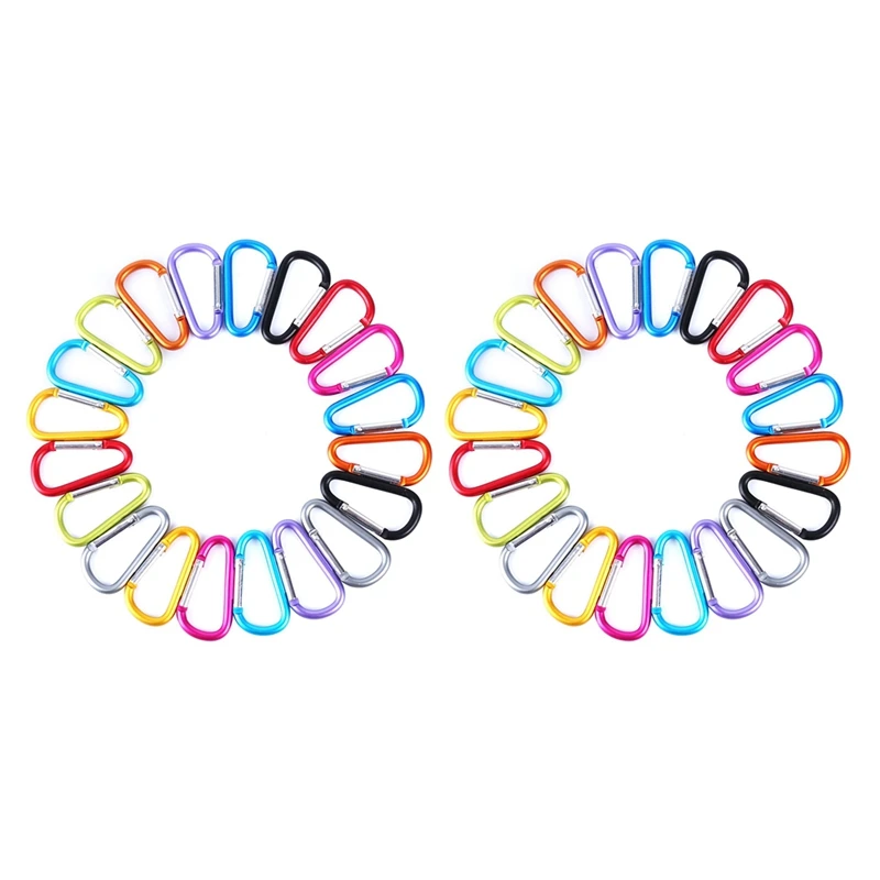 40Pcs D-Ring Locking Carabiner Keychain Spring Clip Lock Carabiner Hook Outdoor Camping Equipmengt
40Pcs D-Ring Locking Carabiner Keychain Spring Clip Lock Carabiner Hook Outdoor Camping Equipmengt