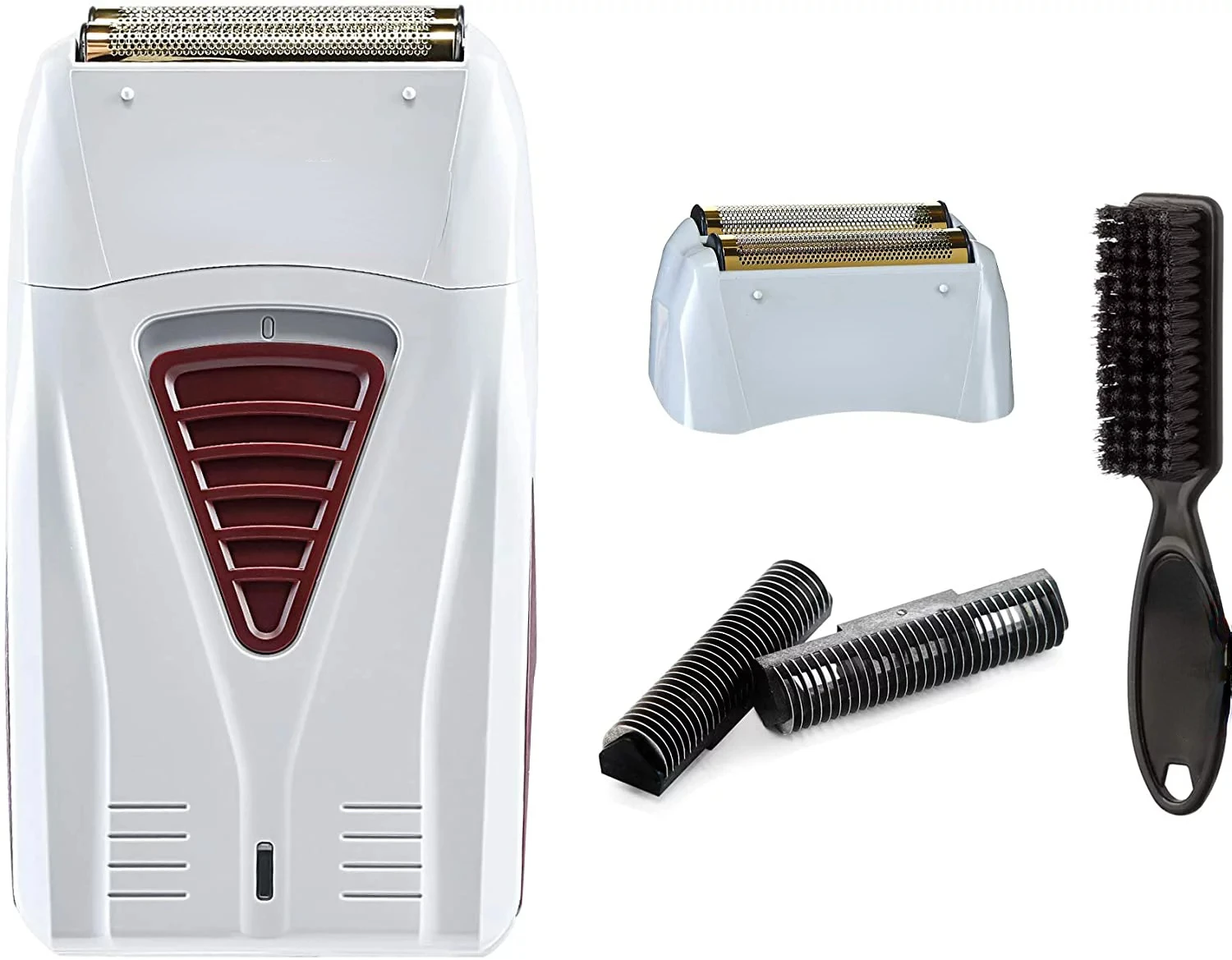 Long Lasting Foil Shaver with Bonus Replacement Foil Assembly and Inner Cutters with a BeauWis Blade Brush
Long Lasting Foil Shaver with Bonus Replacement Foil Assembly and Inner Cutters with a BeauWis Blade Brush