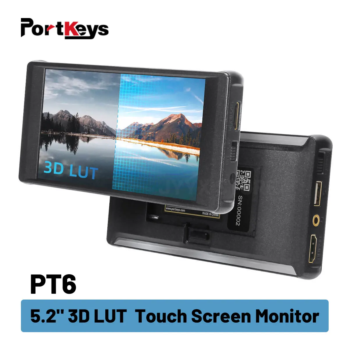 

Portkeys PT6 5.2 inch Monitor Touch Screen 3D LUT 600nit 1080P 4K-HDMI Display Field Mointor for Live Streaming