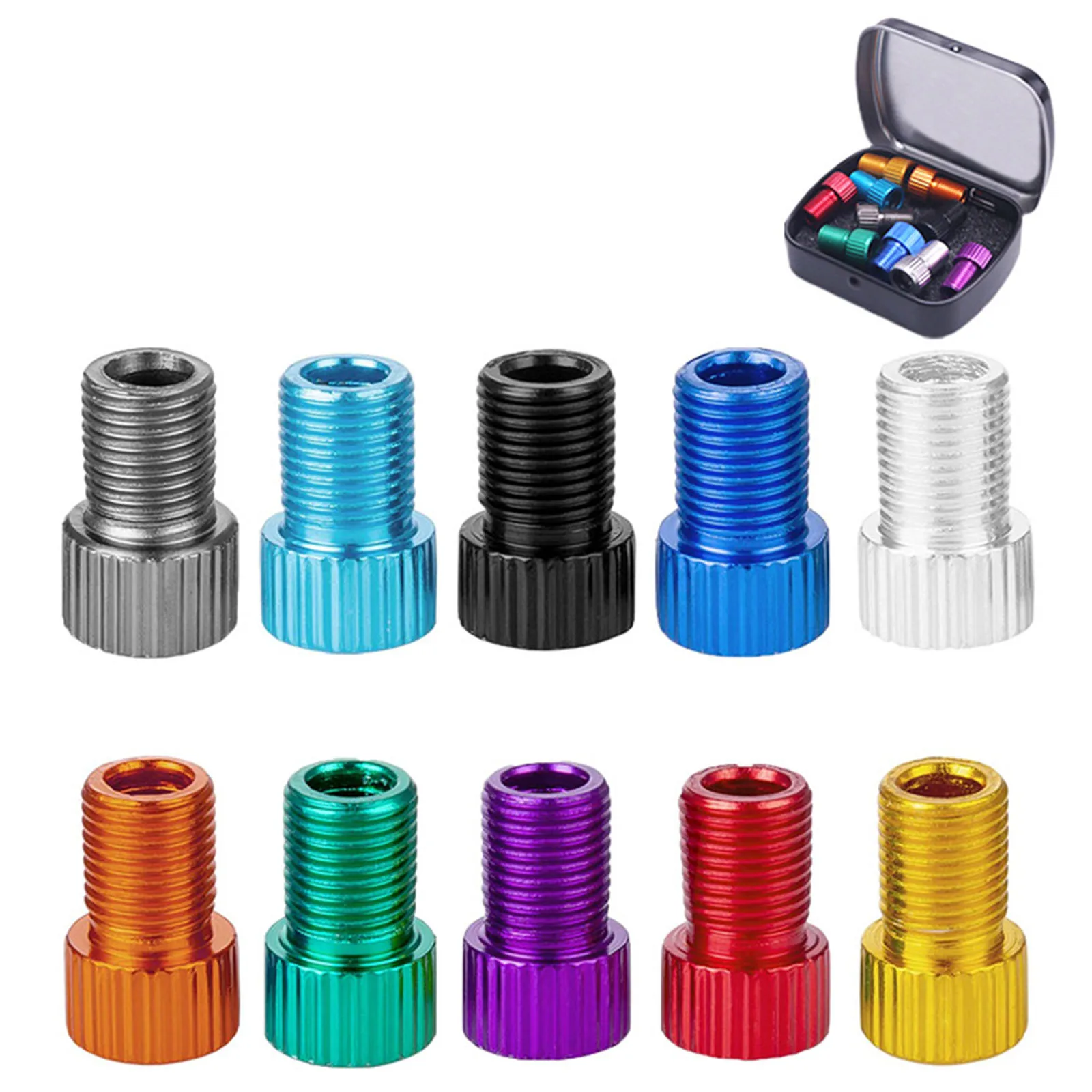 10pcs Bicycle Valve Adapter With Storage Box Air Nozzle Adapter Air Compressor Accessories For Mountain Road Folding Bike
10pcs Bicycle Valve Adapter With Storage Box Air Nozzle Adapter Air Compressor Accessories For Mountain Road Folding Bike