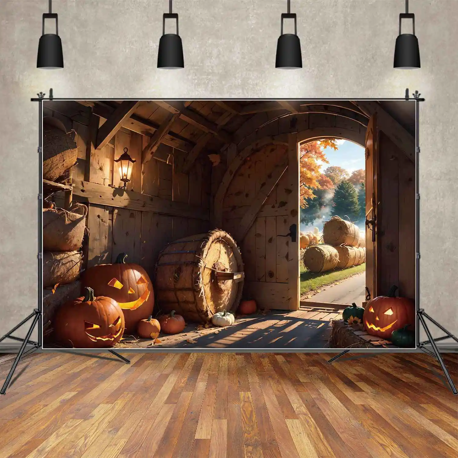 MOON.QG Photo Backdrop Autumn Farm Cowboy Thanksgiving Halloween Party Background Pumpkin Hay Bale Wooden Plank Granary Booth
MOON.QG Photo Backdrop Autumn Farm Cowboy Thanksgiving Halloween Party Background Pumpkin Hay Bale Wooden Plank Granary Booth