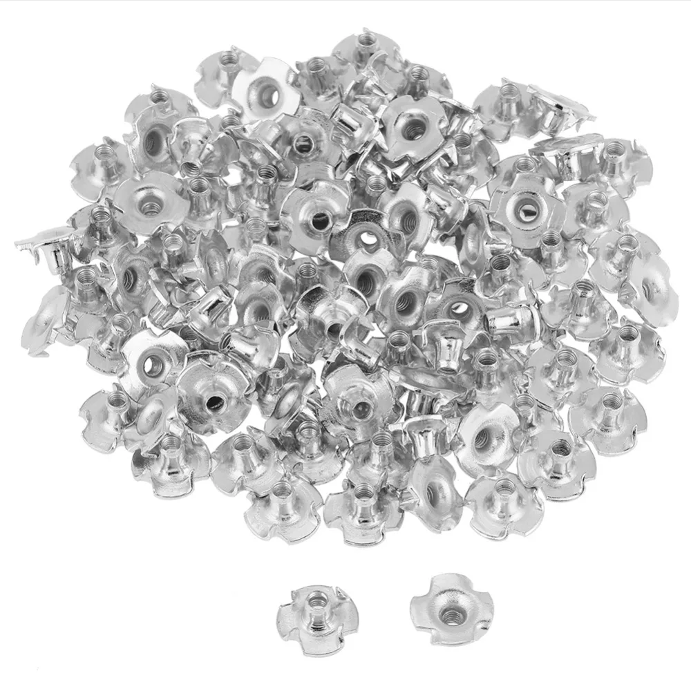 100pcs/set M3 M4 M5 M6 M8 T Nuts Zinc Plated Carbon Steel Four-Pronged Tee Nut For Woodworking Tool Hardware Furniture Fastener
100pcs/set M3 M4 M5 M6 M8 T Nuts Zinc Plated Carbon Steel Four-Pronged Tee Nut For Woodworking Tool Hardware Furniture Fastener