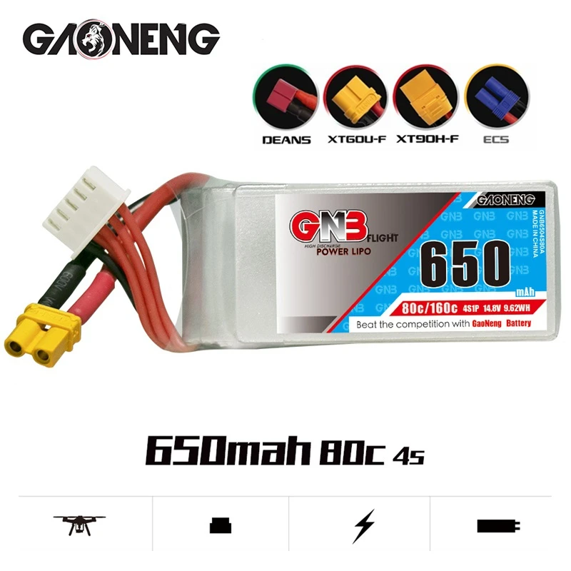 Оригинальный литий-полимерный аккумулятор GNB 14,8 в 650 мАч для FPV Cine BetaFPV гоночного дрона Запчасти для радиоуправляемого квадрокоптера перезар...
Оригинальный литий-полимерный аккумулятор GNB 14,8 в 650 мАч для FPV Cine BetaFPV гоночного дрона Запчасти для радиоуправляемого квадрокоптера перезар...
