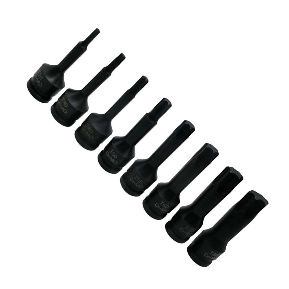 1/2 Torx Bit Socket Air Impact Wrench Adaptor Bits T20 T30 T40 T45 T50 T55 T60 T70 T80 Home Screw Driver Tools
1/2 Torx Bit Socket Air Impact Wrench Adaptor Bits T20 T30 T40 T45 T50 T55 T60 T70 T80 Home Screw Driver Tools