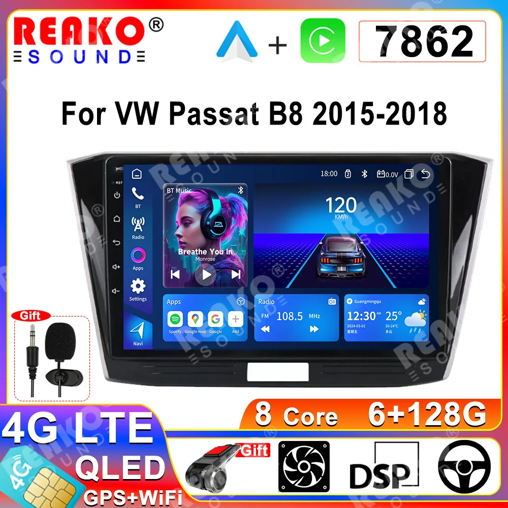 REAKOSOUND 10-дюймовый автомобильный радиоприемник для VW Passat B8 Magotan 2015-2018