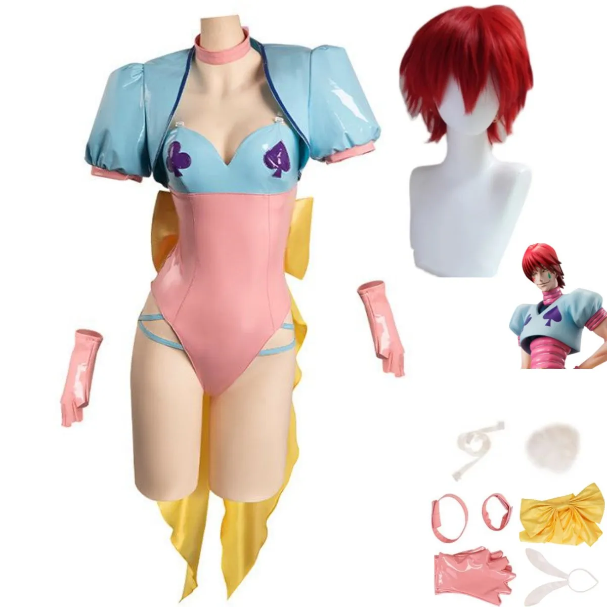 Anime HUNTER×HUNTER Hisoka Bunny Girl Cosplay Costume Wig Pink PU Jumpsuits Shawl Man Woman Sexy Kawaii Carnival Party Suit
Anime HUNTER×HUNTER Hisoka Bunny Girl Cosplay Costume Wig Pink PU Jumpsuits Shawl Man Woman Sexy Kawaii Carnival Party Suit