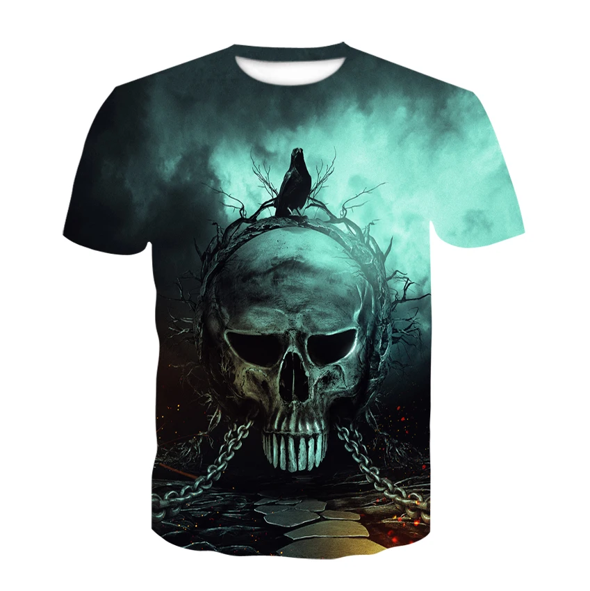 Men's Fun Printing Skull O-Neck T-shirt 3D Printing Horror Skull Men's Short-sleeved Fashion Punk Style Streetwear O-Neck Tops
Men's Fun Printing Skull O-Neck T-shirt 3D Printing Horror Skull Men's Short-sleeved Fashion Punk Style Streetwear O-Neck Tops