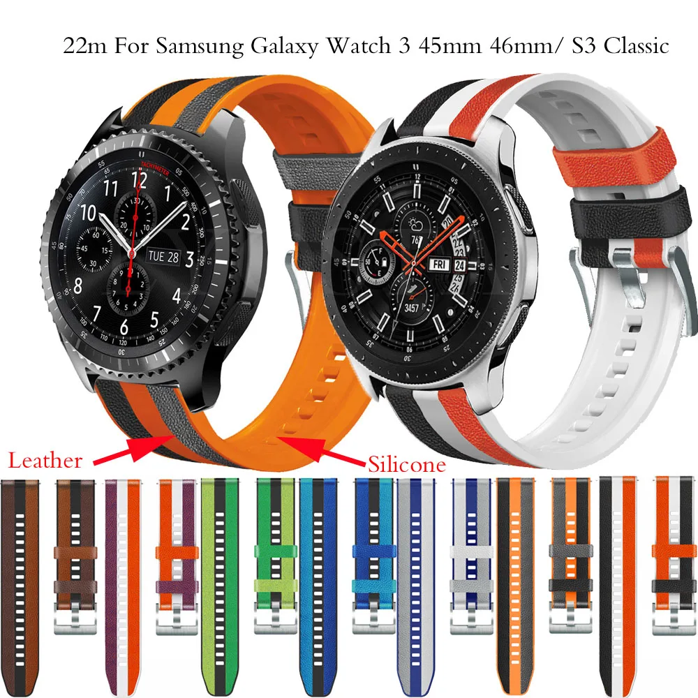 Ремешок силиконовый для Samsung Galaxy Watch 46 мм, кожаный браслет для Galaxy Watch 3 45/Gear S3 Frontier/Huawei Watch GT GT2 46 мм, 22 мм
Ремешок силиконовый для Samsung Galaxy Watch 46 мм, кожаный браслет для Galaxy Watch 3 45/Gear S3 Frontier/Huawei Watch GT GT2 46 мм, 22 мм