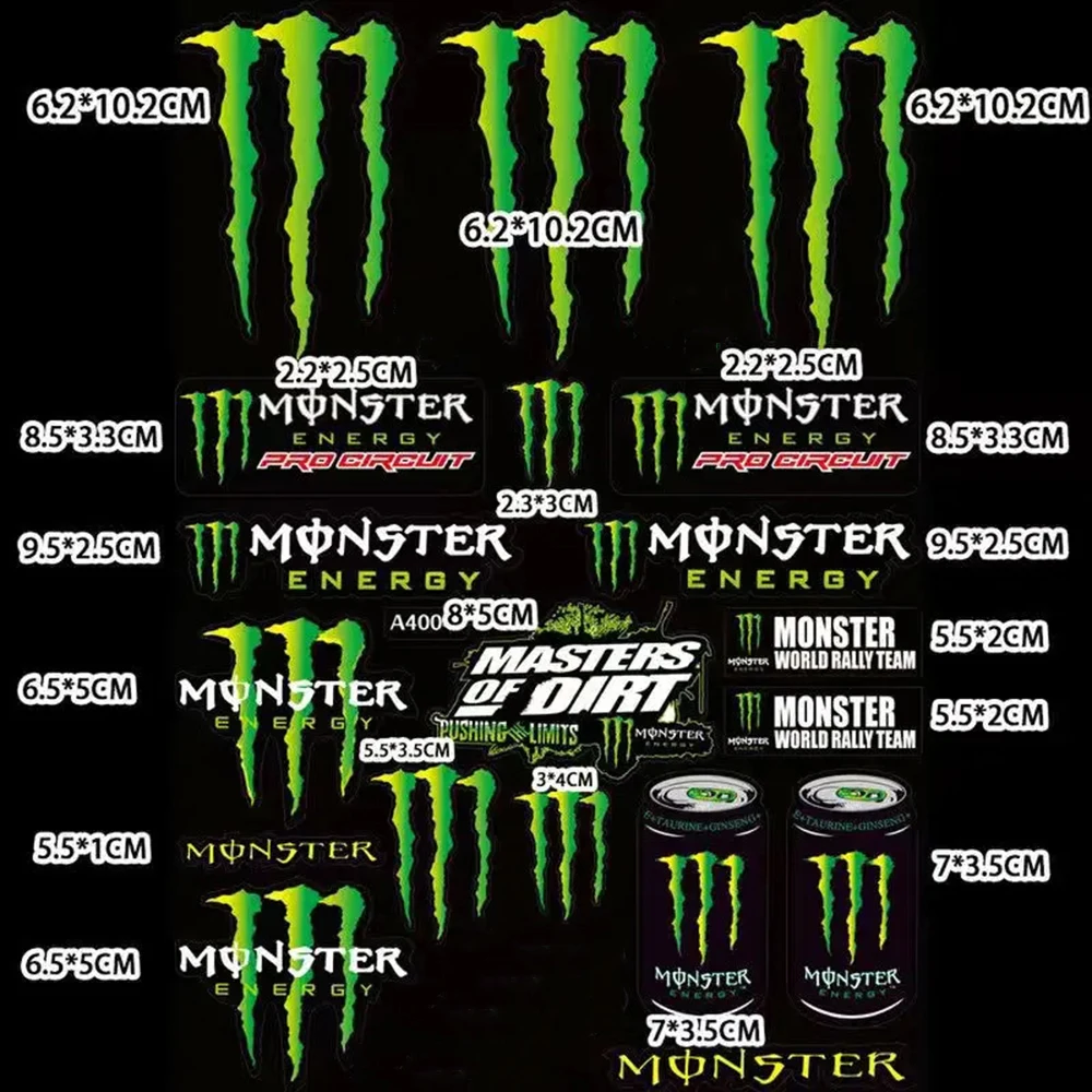Новые светоотражающие наклейки Monster Energy для автомобиля, мотоциклетный шлем, хвостовая коробка, модифицированные наклейки, водонепроницаемые декоративные наклейки 
Новые светоотражающие наклейки Monster Energy для автомобиля, мотоциклетный шлем, хвостовая коробка, модифицированные наклейки, водонепроницаемые декоративные наклейки