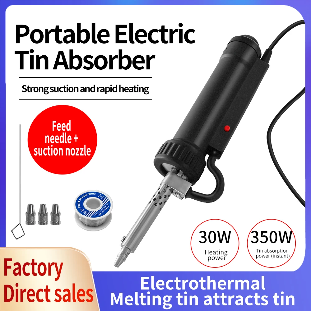 30W 220V Automatic Absorb Gun Suction Tin Device Electric Pump Suction Tin For Chip Motherboard Repairing Desoldering Gun
30W 220V Automatic Absorb Gun Suction Tin Device Electric Pump Suction Tin For Chip Motherboard Repairing Desoldering Gun