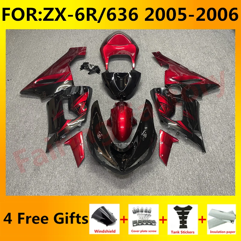 Комплект обтекателей для мотоцикла, подходит для Ninja ZX-6R 2005 2006 ZX6R zx 6r 636 05 06, полный комплект обтекателей для кузова, красный, черный
Комплект обтекателей для мотоцикла, подходит для Ninja ZX-6R 2005 2006 ZX6R zx 6r 636 05 06, полный комплект обтекателей для кузова, красный, черный
