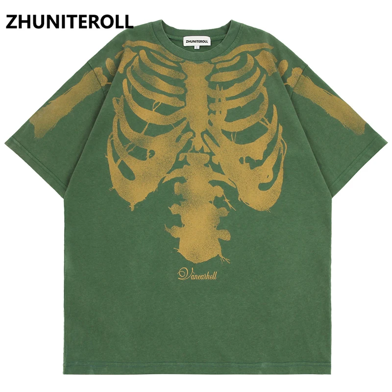 Vintage Tshirt Hip Hop Skull Skeleton Print Washed Tshirt Men Harajuku Punk Gothic Cotton Streetwear Oversize Fashion Loose Tops
Vintage Tshirt Hip Hop Skull Skeleton Print Washed Tshirt Men Harajuku Punk Gothic Cotton Streetwear Oversize Fashion Loose Tops
