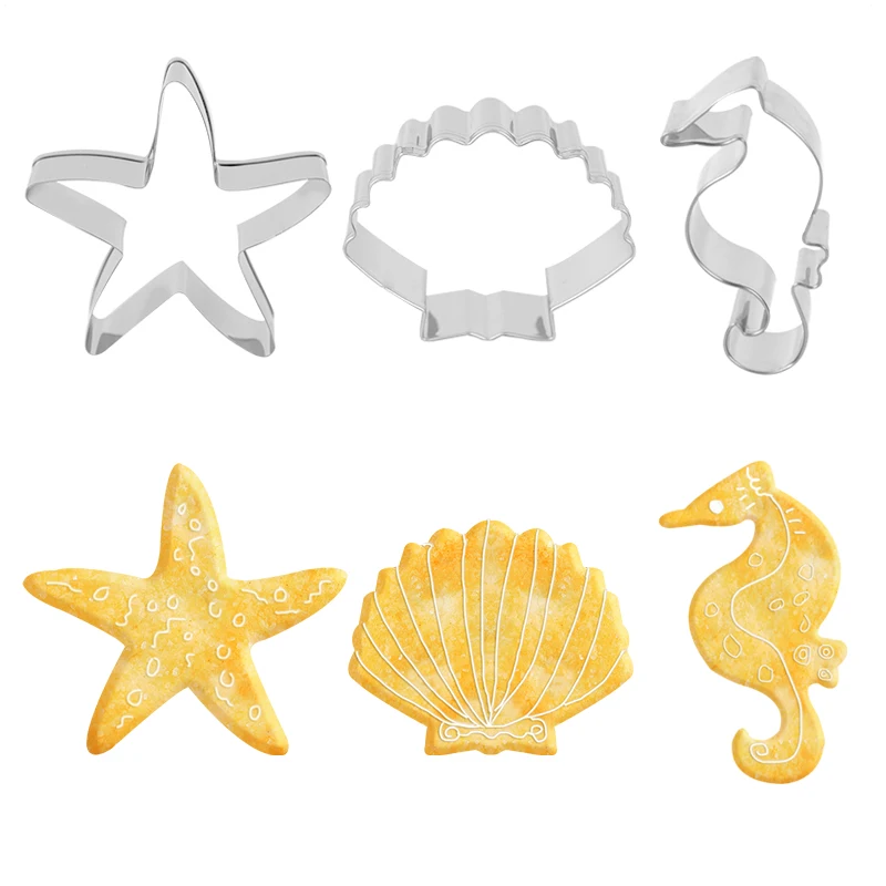 3pcs Seahorse Starfish Seashell Cookie Cutters Under The Sea Birthday Party Decor Mermaid Stainless Steel Biscuit Cutter Fondant
3pcs Seahorse Starfish Seashell Cookie Cutters Under The Sea Birthday Party Decor Mermaid Stainless Steel Biscuit Cutter Fondant