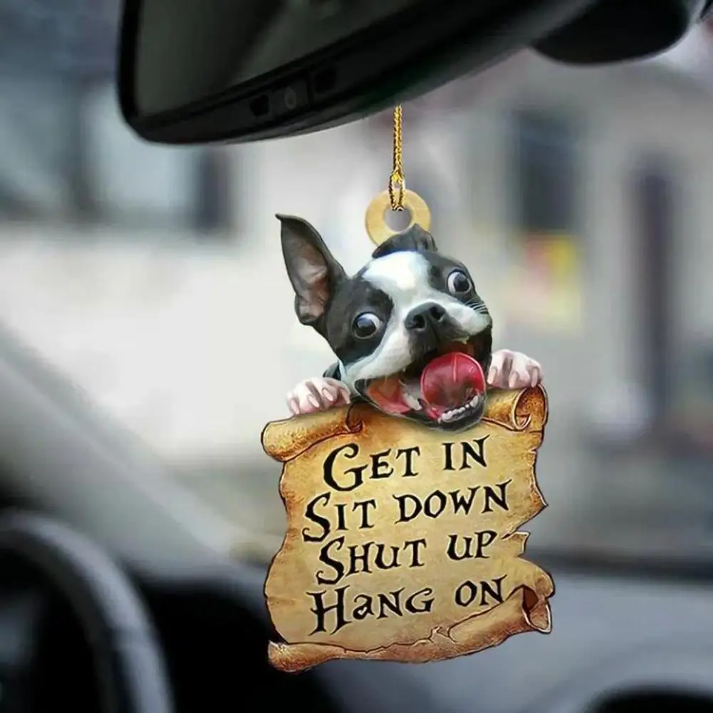 Cute Dog Lover Get in Sit Down Shut Up on Car Hanging Ornament Cartoon Pendant Bag Keychain for Rear View Mirror Decoration H8O4
Cute Dog Lover Get in Sit Down Shut Up on Car Hanging Ornament Cartoon Pendant Bag Keychain for Rear View Mirror Decoration H8O4