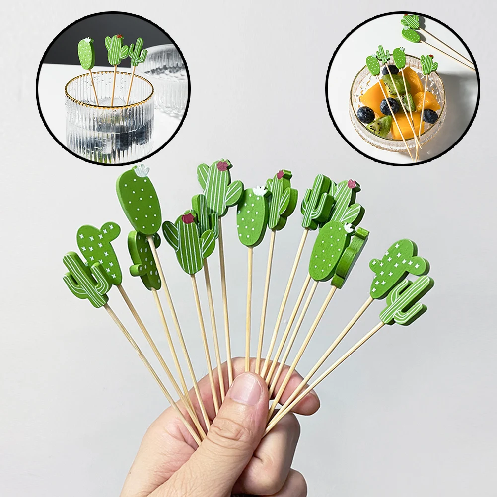 

100Pcs Disposable Bamboo Skewers Food Picks Buffet Cupcake Fruit Fork Party Cake Dessert Salad Vegetable Sticks Toothpick Skewer