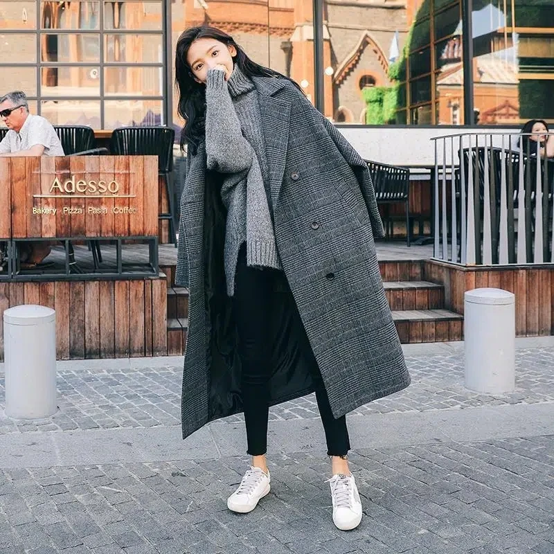 Autumn Winter Plaid Woolen Coat 2023 New Women'S Mid-Length Woolen Coat Korean Loose Double Breasted Windbreaker Women Jacket
Autumn Winter Plaid Woolen Coat 2023 New Women'S Mid-Length Woolen Coat Korean Loose Double Breasted Windbreaker Women Jacket