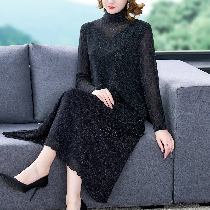 Autumn Winter Black Chic Sexy Midi Turtleneck Dress Women Korean Vintage Hepburn Party Vestidos 2023 Elegant Bodycon Night Dress
Autumn Winter Black Chic Sexy Midi Turtleneck Dress Women Korean Vintage Hepburn Party Vestidos 2023 Elegant Bodycon Night Dress