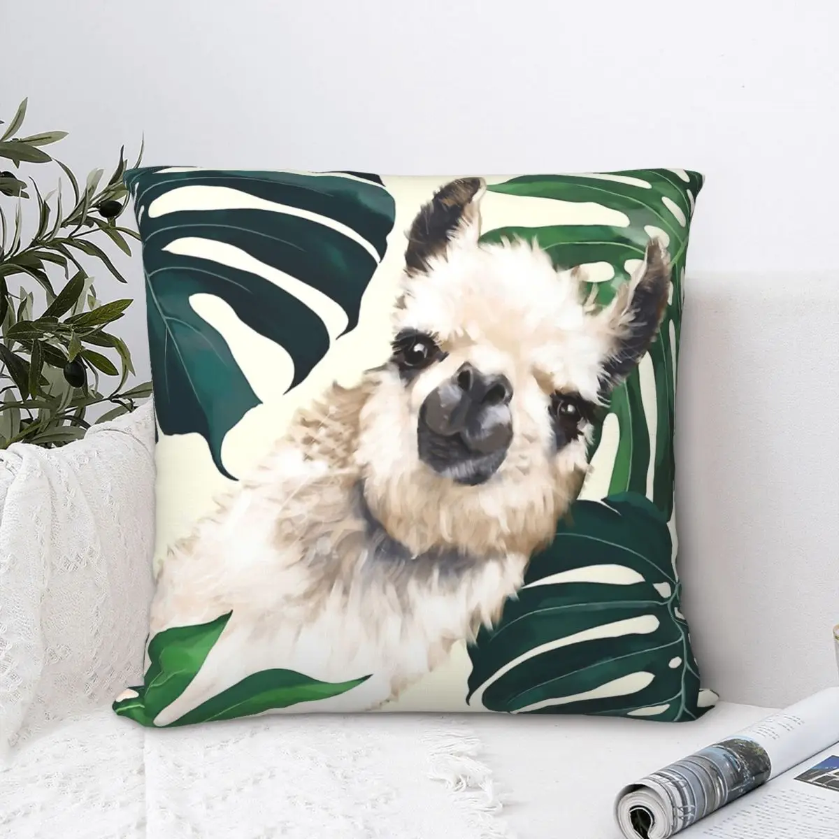 Sneaky Llama In Tropical Monstera Throw Pillow Case Cushion Home Sofa Chair Print Decorative Hug Pillowcase
Sneaky Llama In Tropical Monstera Throw Pillow Case Cushion Home Sofa Chair Print Decorative Hug Pillowcase