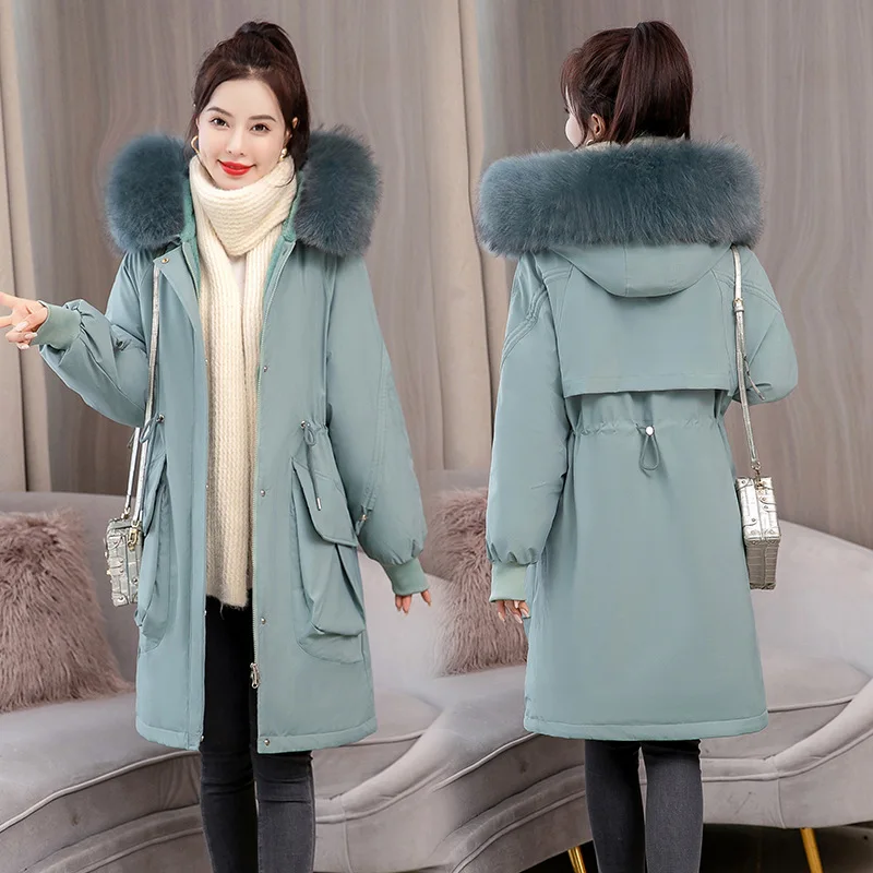 2022 Winter New Women Hooded Down Jacket Plus Velvet Warm Cotton Clothing Fashion Mid-length Loose Coat Elegant Lady Clothing
2022 Winter New Women Hooded Down Jacket Plus Velvet Warm Cotton Clothing Fashion Mid-length Loose Coat Elegant Lady Clothing