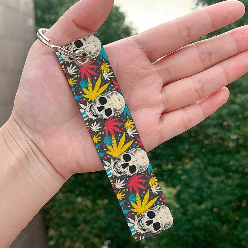 Fashion Skull grass colorful pattern Keychains Strap Keyring Hanging Holder Bag Car Wallet Trinket Keychain Hanging Bag gifts
Fashion Skull grass colorful pattern Keychains Strap Keyring Hanging Holder Bag Car Wallet Trinket Keychain Hanging Bag gifts