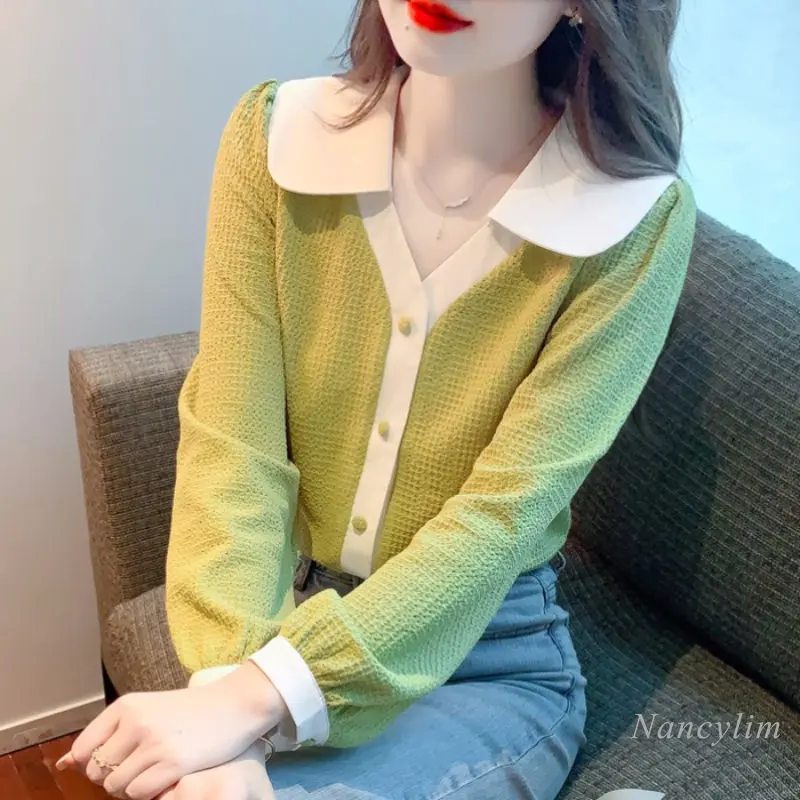 Doll Collar Long-Sleeved Shirt for Women Spring and Autumn Top 2022 New Fashion Beautiful Bottoming Blouses Ladies Blusas
Doll Collar Long-Sleeved Shirt for Women Spring and Autumn Top 2022 New Fashion Beautiful Bottoming Blouses Ladies Blusas