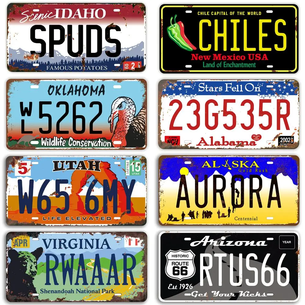 Retro Vintage U.S. State Metal License Plate Car Number Plate for Maine Alamaba Arizona Bar Cafe Wall Decor Motorcycle Plates
Retro Vintage U.S. State Metal License Plate Car Number Plate for Maine Alamaba Arizona Bar Cafe Wall Decor Motorcycle Plates
