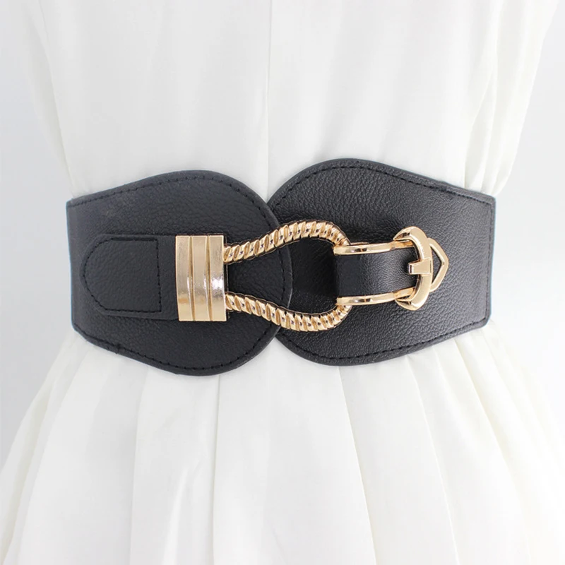 Women Fashion Wide Waistband Luxury Big Buckle PU Leather Cummerbunds for Ladies Dress Sweater Stretchy Belts Elastic Waist Belt
Women Fashion Wide Waistband Luxury Big Buckle PU Leather Cummerbunds for Ladies Dress Sweater Stretchy Belts Elastic Waist Belt