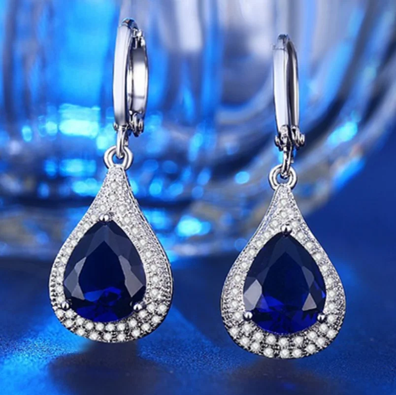ANGLANG Dainty Dangle Earrings with Blue Cubic Zirconia Delicate Girls Accessories Party Fashion Women's Stud Earrings Jewelry 
ANGLANG Dainty Dangle Earrings with Blue Cubic Zirconia Delicate Girls Accessories Party Fashion Women's Stud Earrings Jewelry